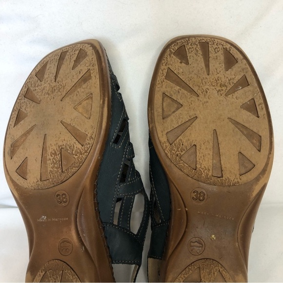 Remonte Dorndorf Slip On Leather Navy Sandals Size 38 (7-7.5) - Picture 9 of 11